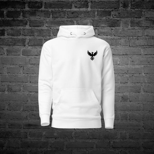 White Addiction Lost the Battle Hoodie front view with recovery victory text design.